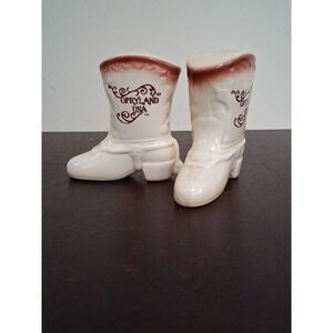 Vintage Cowboy Boot Salt & Pepper Shakers . Opryland USA. Made In Japan